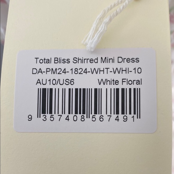 PEPPERMAYO Total Bliss Shirred Off-Shoulder White Floral Mini Dresses - Picture 4 of 8